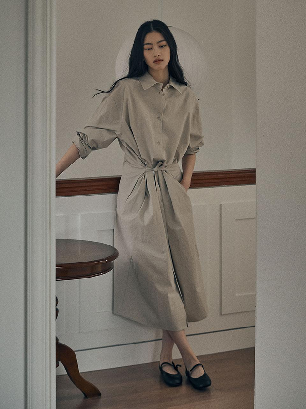 SAGEMENT BRANDON STRAP LONG DRESS [BEIGE]