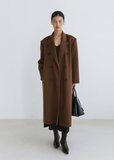 John Cashmere 100% Coat - Brown_FW2025