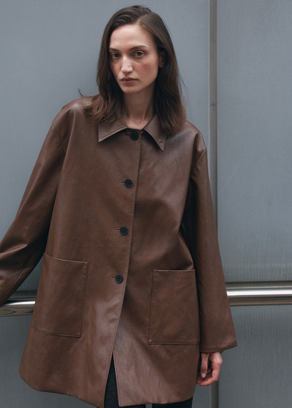 Veil Leather Half Jacket_FW2025