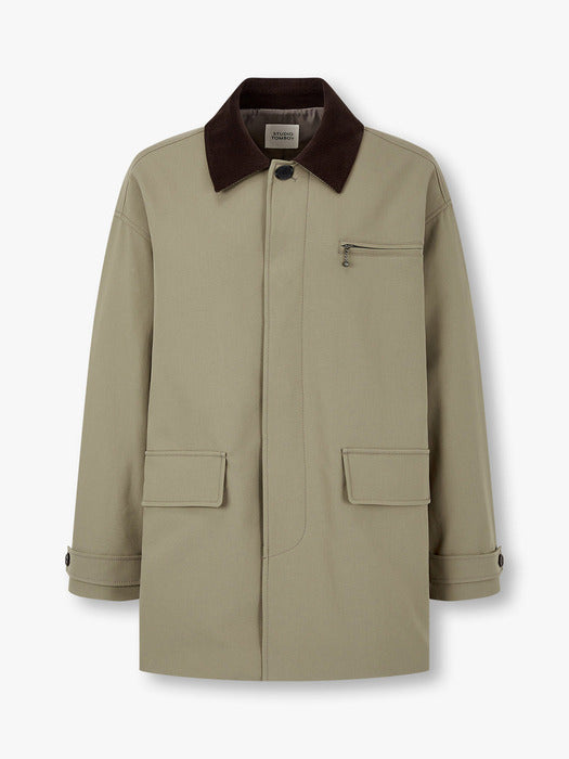 Studio Tomboy Hidden Button Mid-Length Single-breasted Coat_Khaki 91U5113002_FW2025