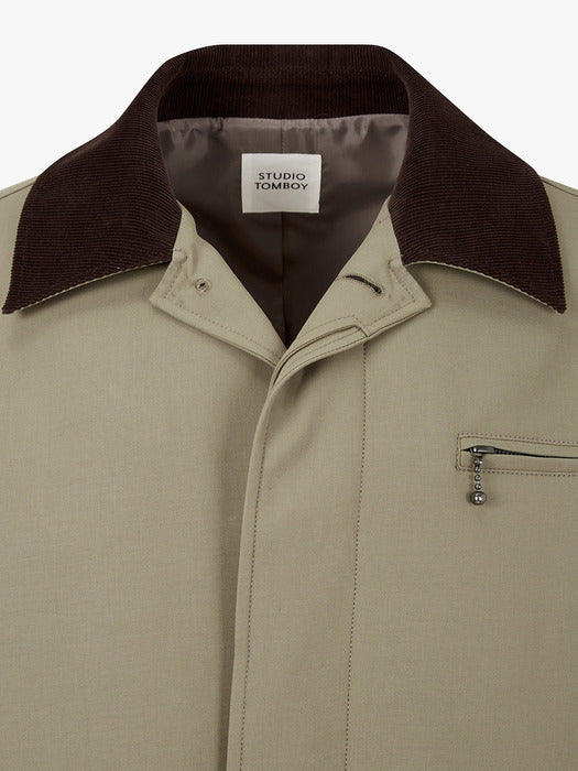 Studio Tomboy Hidden Button Mid-Length Single-breasted Coat_Khaki 91U5113002_FW2025