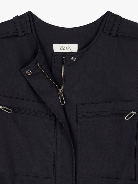 Studio Tomboy Layered One-Piece Dress _Dark Navy 9105141001_FW2025