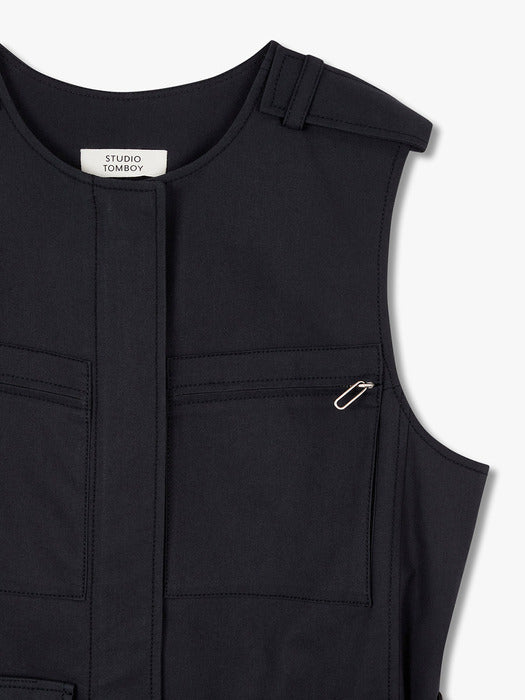 Studio Tomboy Layered One-Piece Dress _Dark Navy 9105141001_FW2025