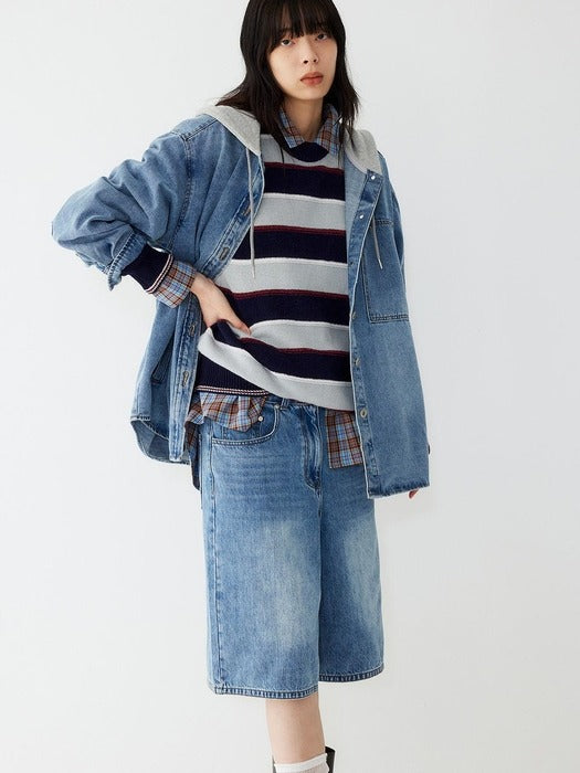 Studio Tomboy Hooded Denim Shirt_Blue 9175313972_FW2025