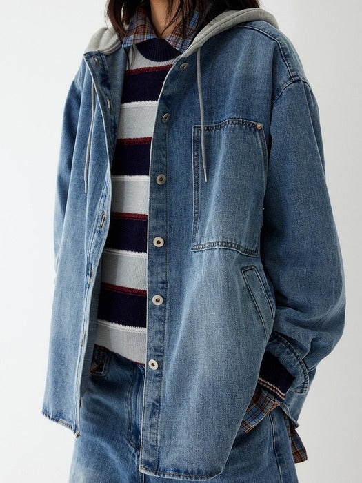 Studio Tomboy Hooded Denim Shirt_Blue 9175313972_FW2025