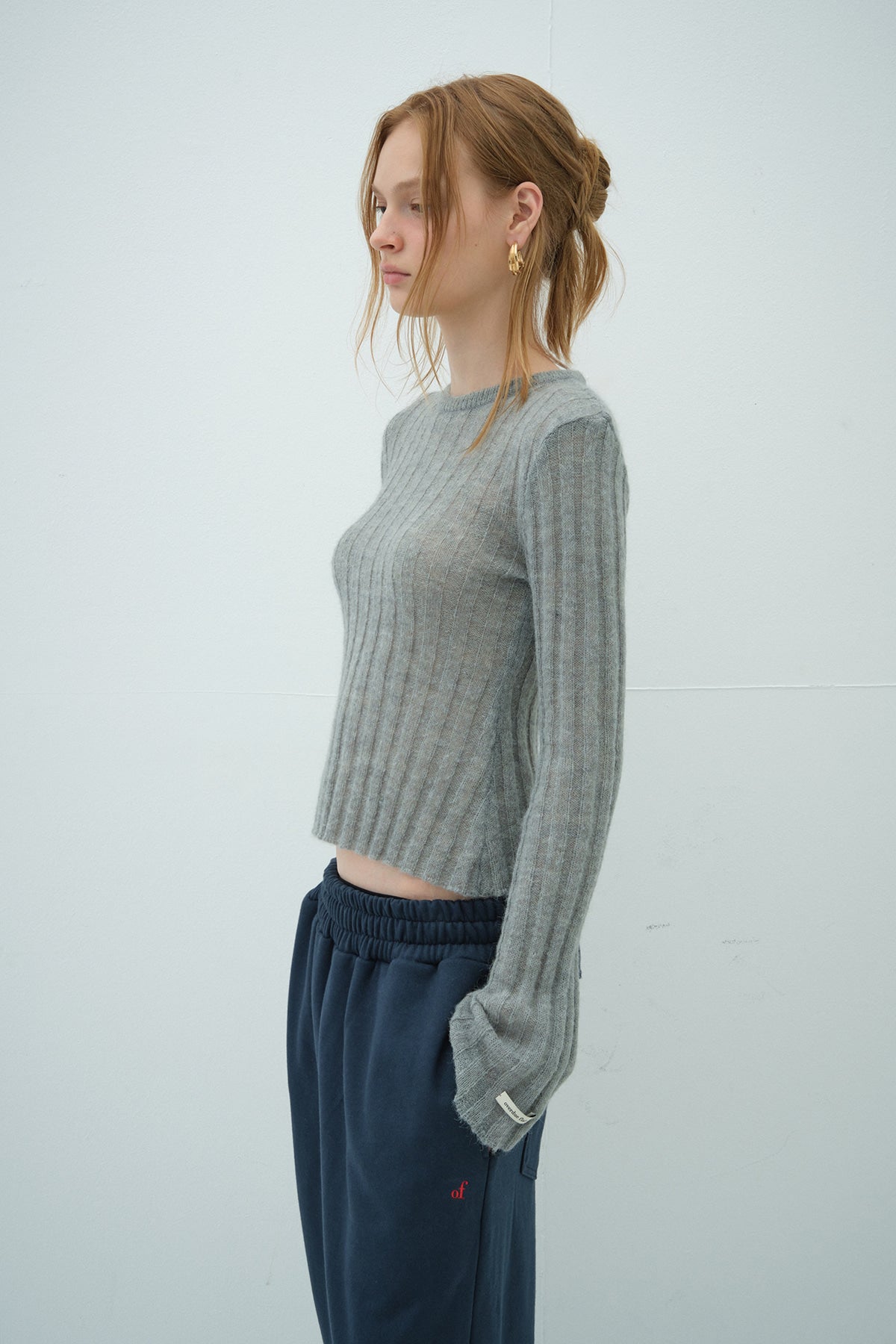 Overdue Flair  KID  FLARED SLEEVE KNIT_GREY_FW2025