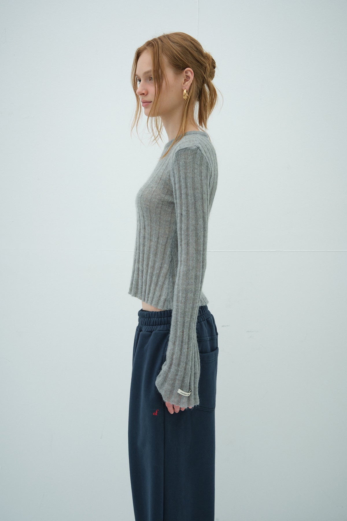 Overdue Flair  KID  FLARED SLEEVE KNIT_GREY_FW2025