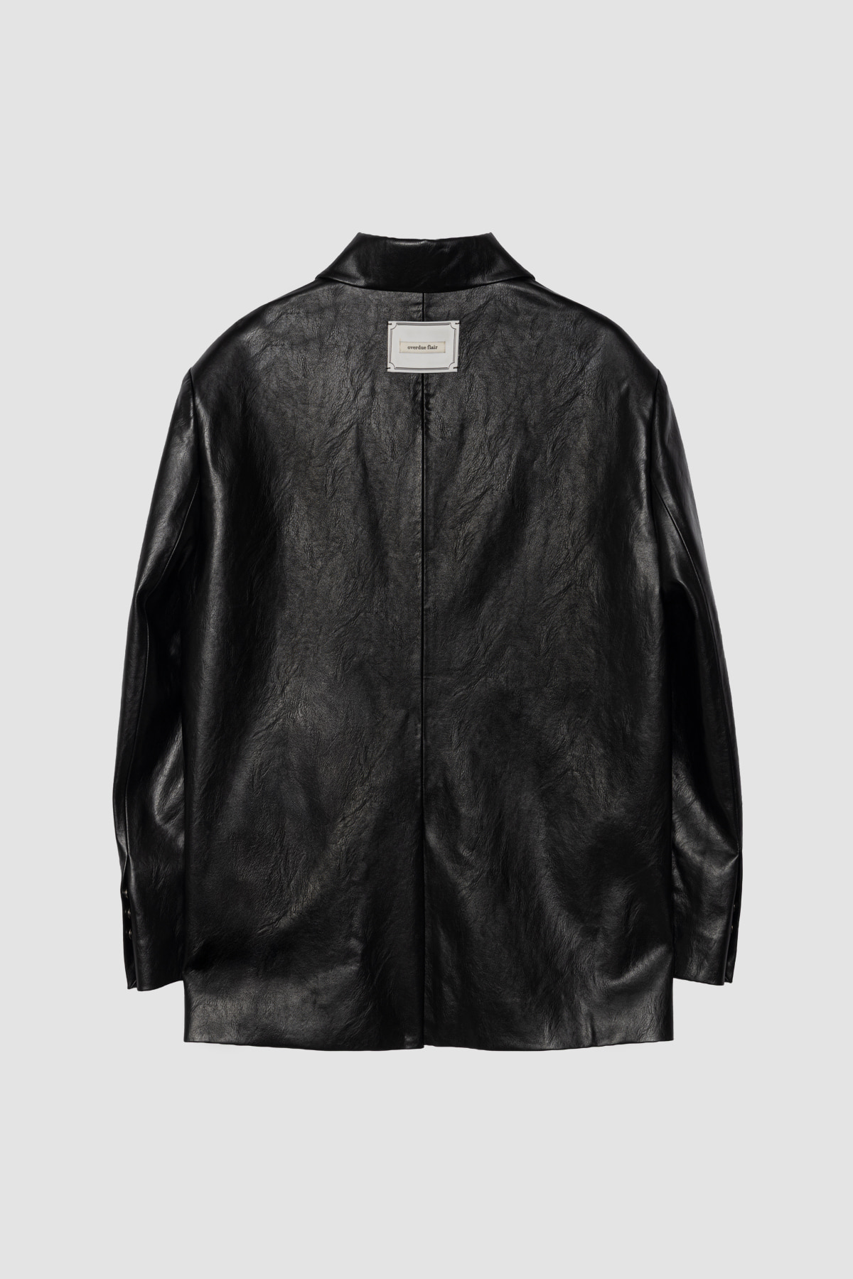 Overdue Flair  SNAP TWO-WAY OVERSIZED LEATHER JACKET_BLACK_FW2025