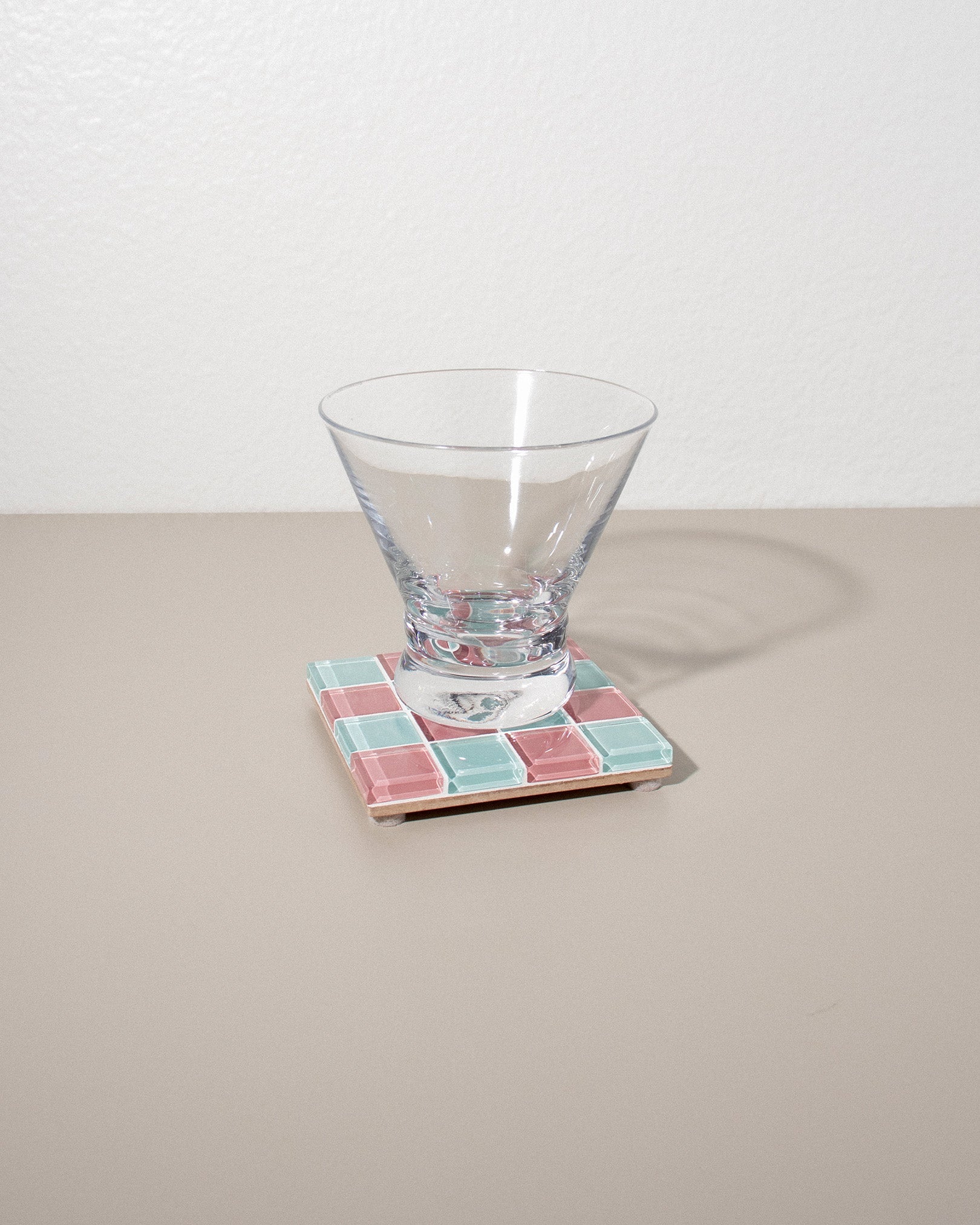 GLASS TILE COASTER - Bubble Gum