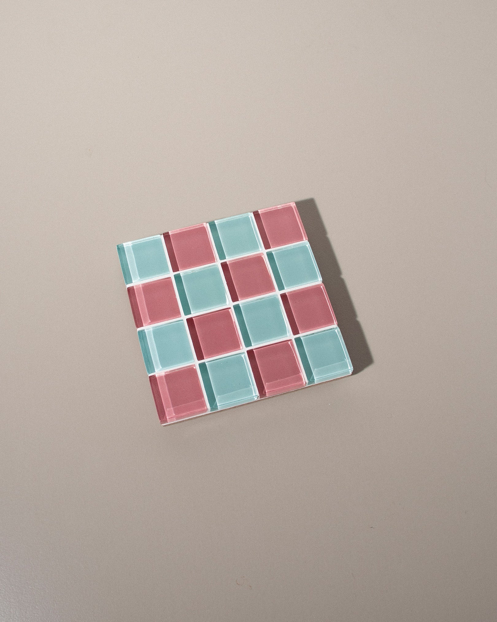 GLASS TILE COASTER - Bubble Gum