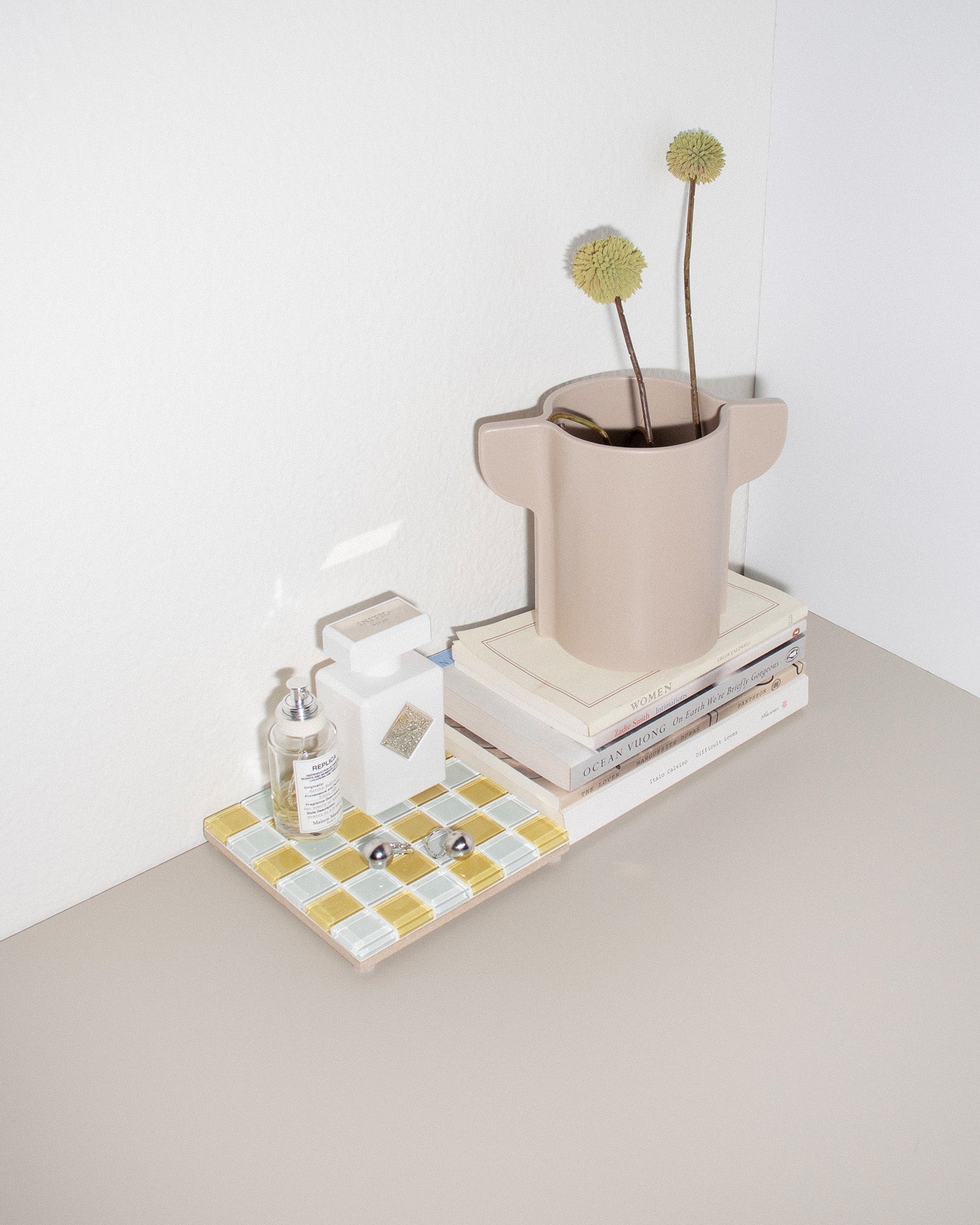GLASS TILE DECORATIVE TRAY - Honey Milk Chocolate