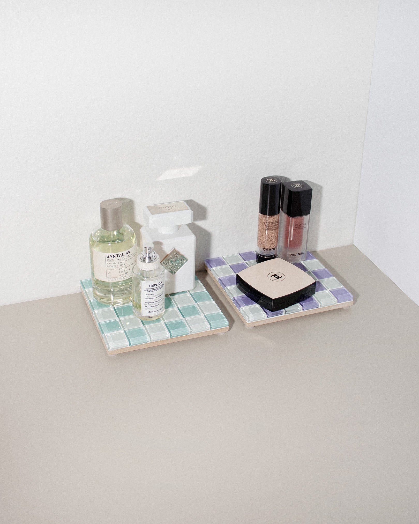 GLASS TILE DECORATIVE TRAY - Lavender Latte