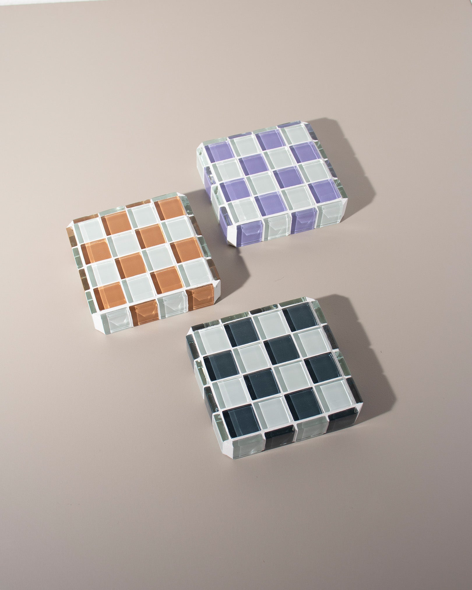 GLASS TILE CUBE - Caramel Macchiato