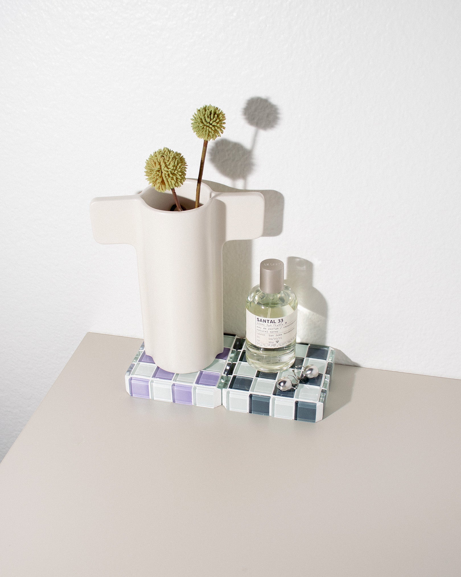 GLASS TILE CUBE - Lavender Latte