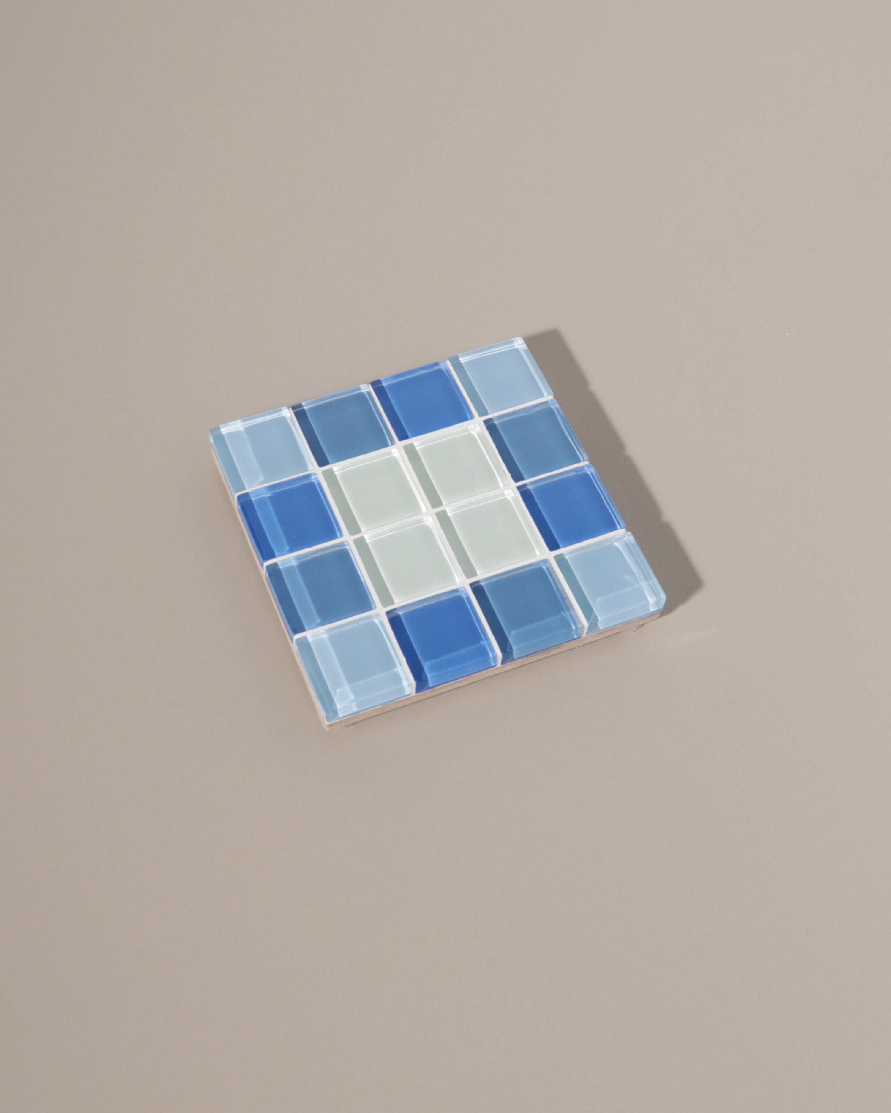 GLASS TILE COASTER - Through A Window - Blue Gradient