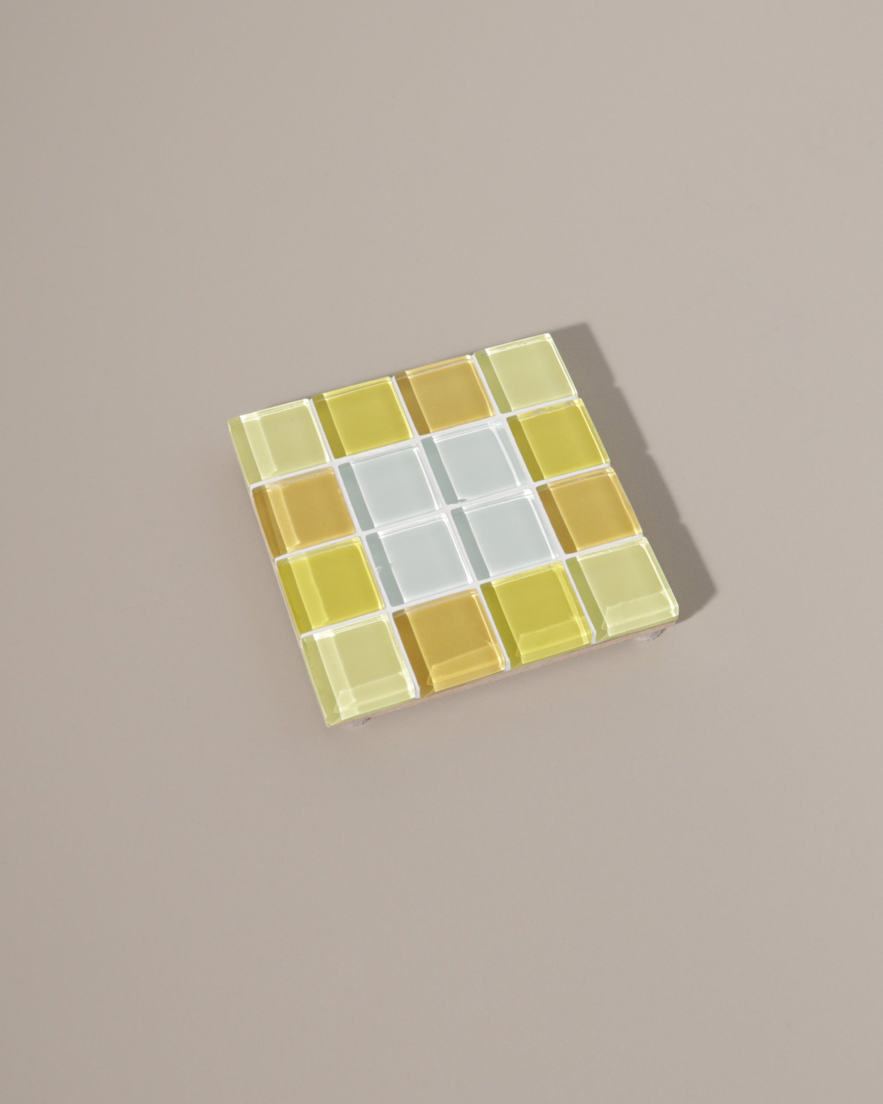 GLASS TILE COASTER - Through A Window - Yellow Gradient