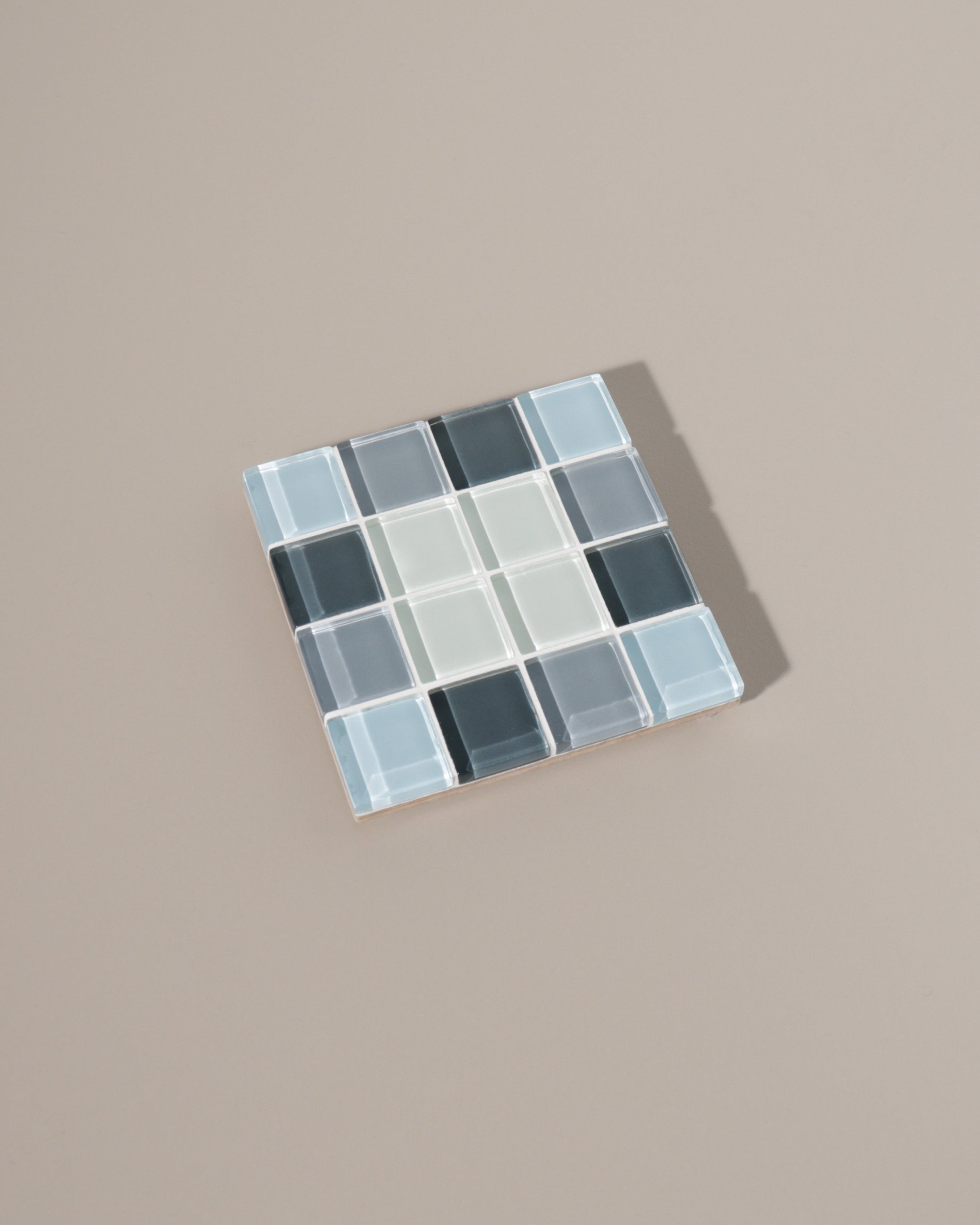 GLASS TILE COASTER - Through A Window - Gray Gradient
