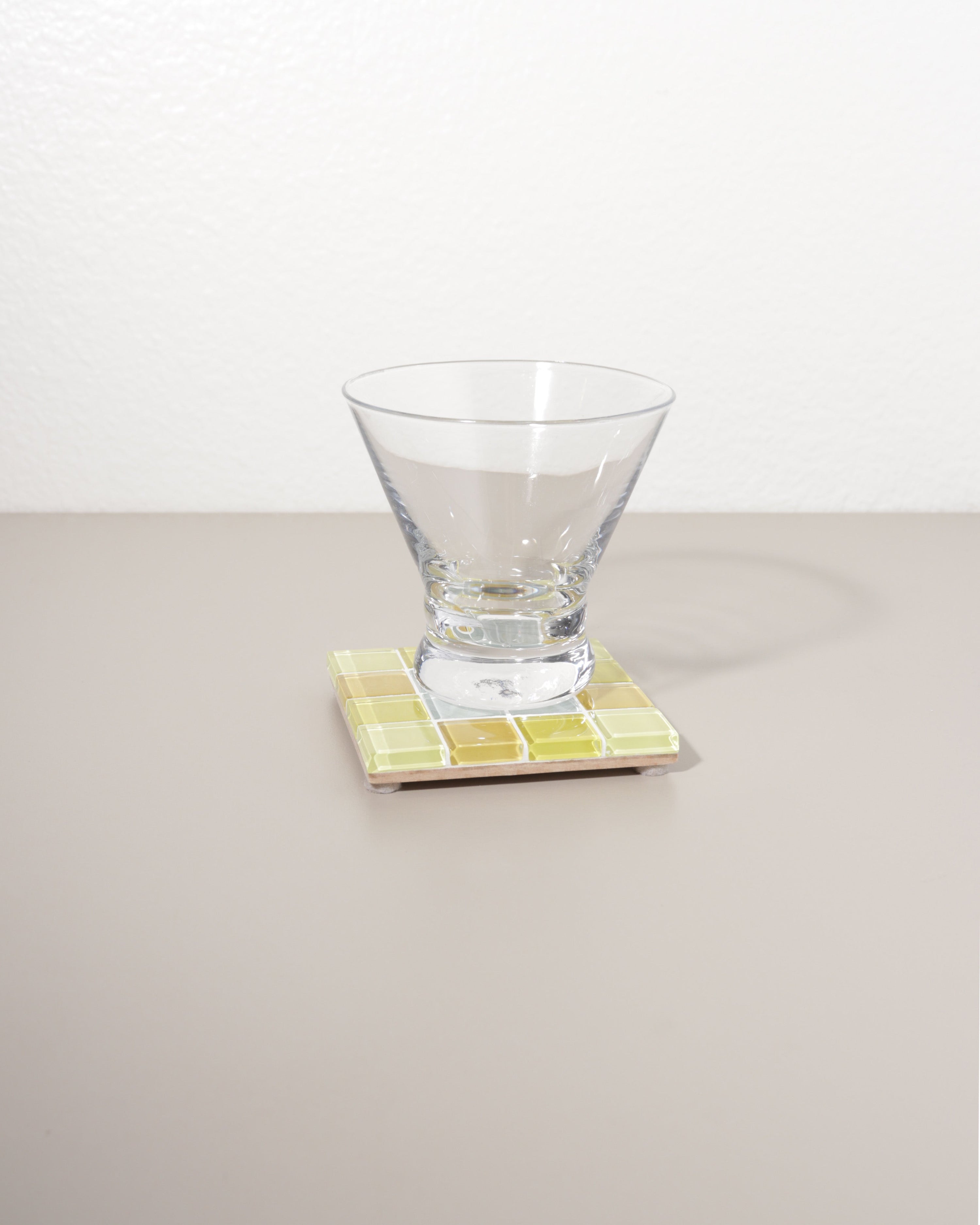GLASS TILE COASTER - Through A Window - Yellow Gradient