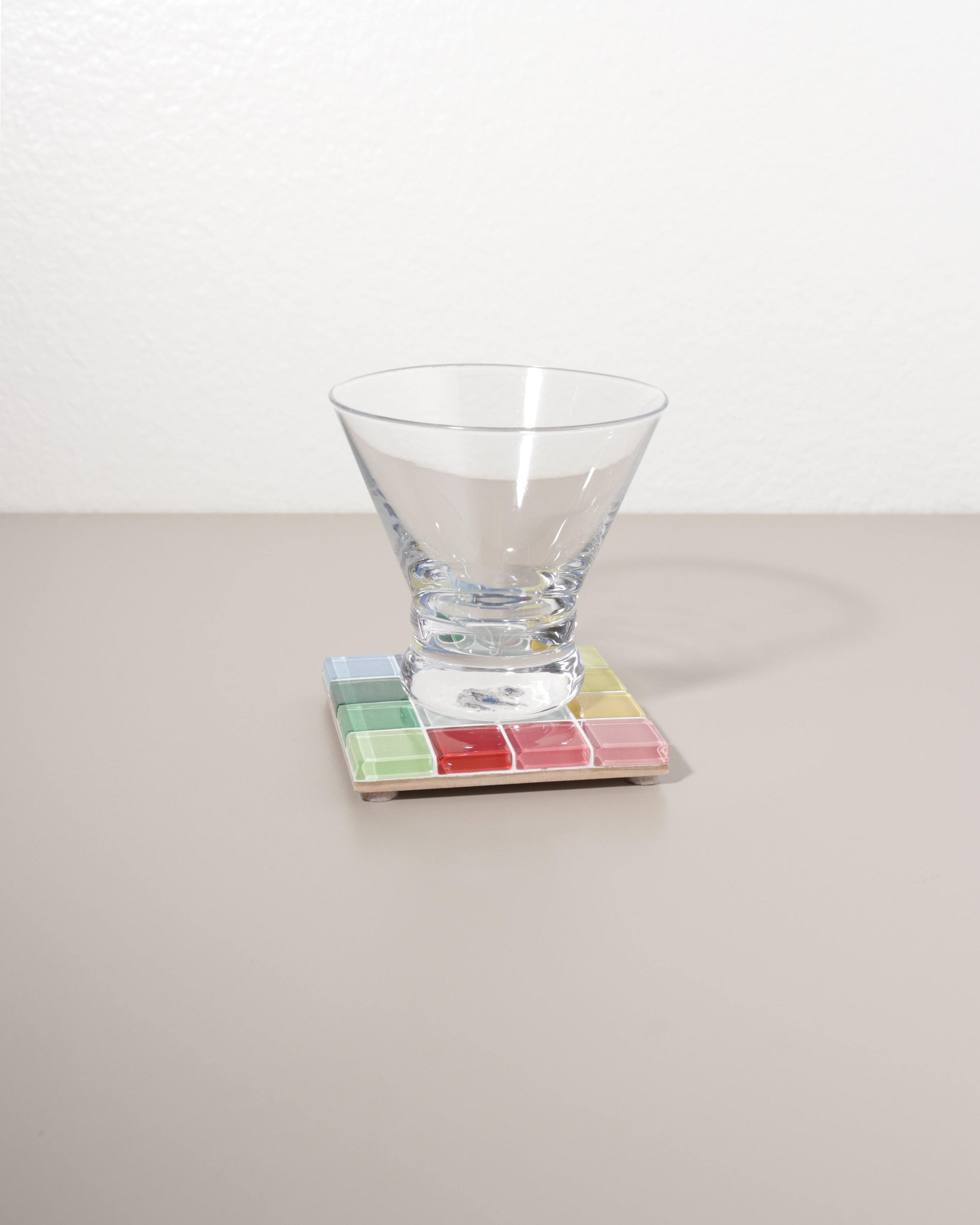 GLASS TILE COASTER - Through A Window - Rainbow