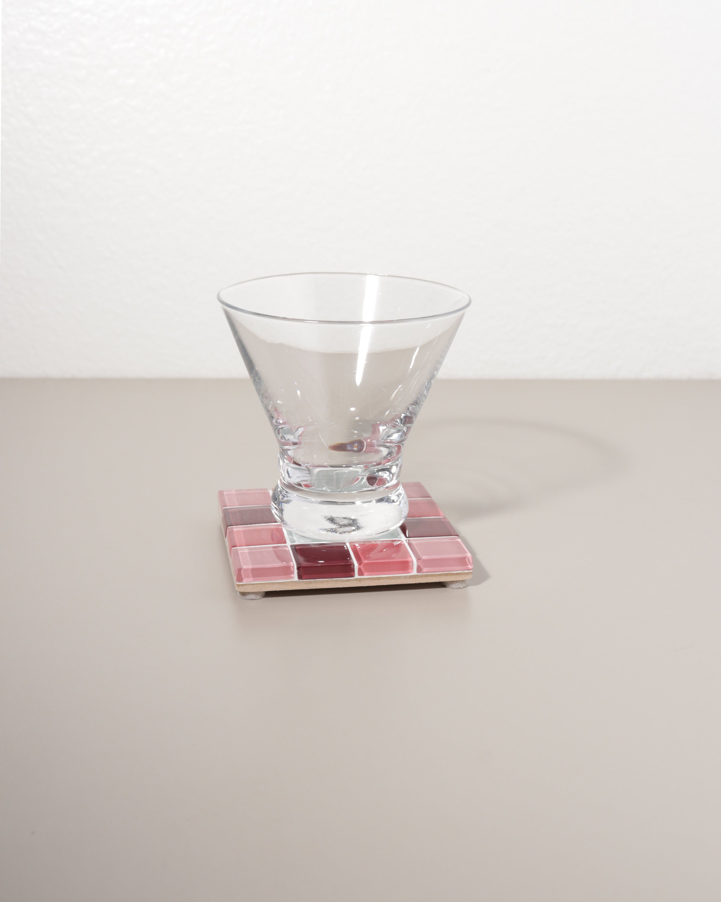 GLASS TILE COASTER - Through A Window - Pink Gradient
