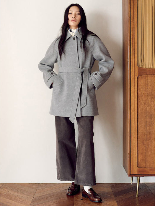 [Kuho Plus] Belted Midi Coat Sky Blue (KE4X30M12Q)_FW2025