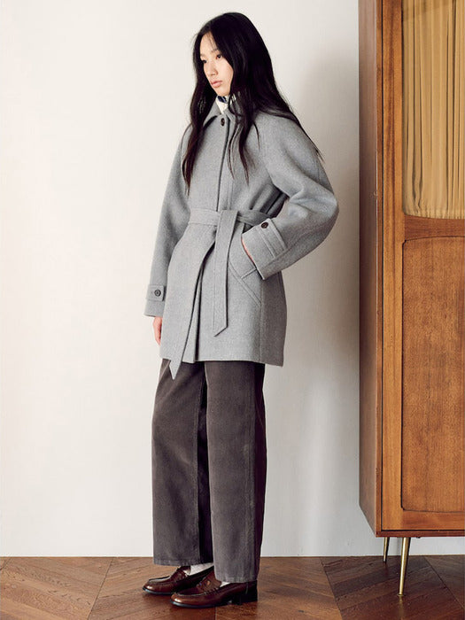 [Kuho Plus] Belted Midi Coat Sky Blue (KE4X30M12Q)_FW2025