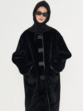 [Metapher] MET shearling fur long mustang black_FW2025