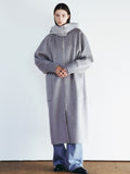 [HACIE] HANDMADE GOOSE DOWN HOODED COAT [MELANGE GREY][BLACK]_FW2025