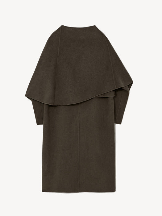 [RIDIFI] Belted 100% wool draped shawl collar coat (khaki)_FW2025