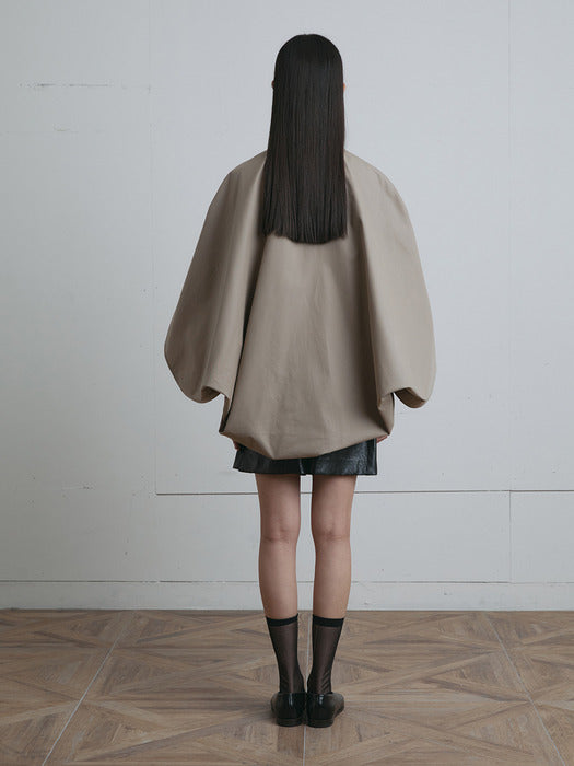 [Munn] BEIGE FOLDED RHOMBOS TRECH COAT_FW2025