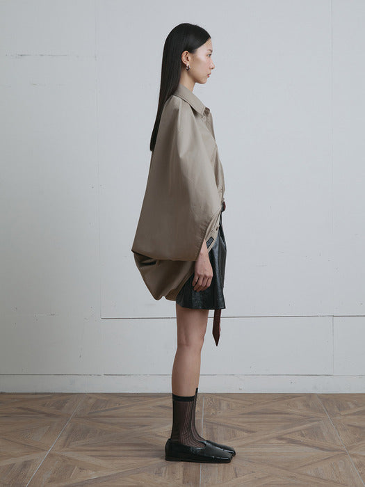 [Munn] BEIGE FOLDED RHOMBOS TRECH COAT_FW2025
