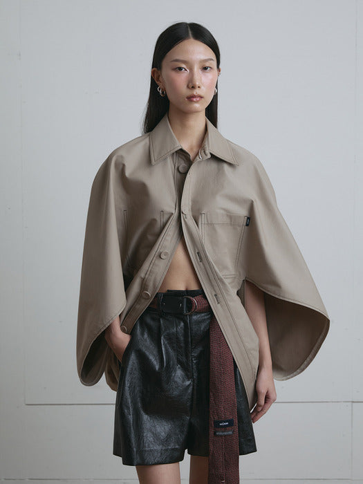 [Munn] BEIGE FOLDED RHOMBOS TRECH COAT_FW2025