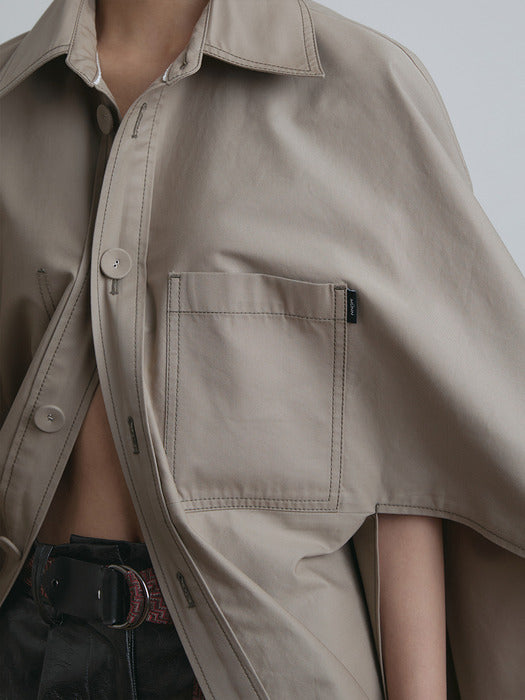 [Munn] BEIGE FOLDED RHOMBOS TRECH COAT_FW2025