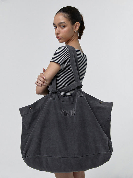 [SUADE] WASHED BIG TOTE BAG [PIGMENT BLACK]_FW2025