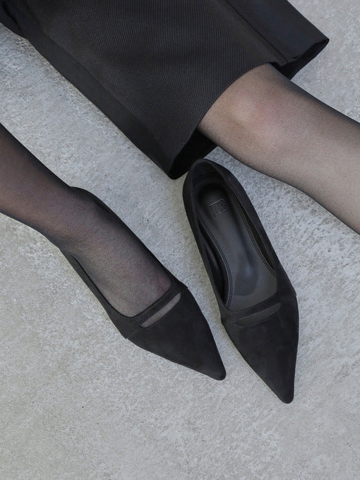 [EPURE] MIA Suede Hole Flats (3color)_FW2025
