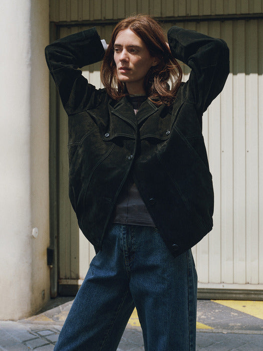 [LOEUVRE] Real Suede Blouson Jacket SL5AJ311-10_FW2025