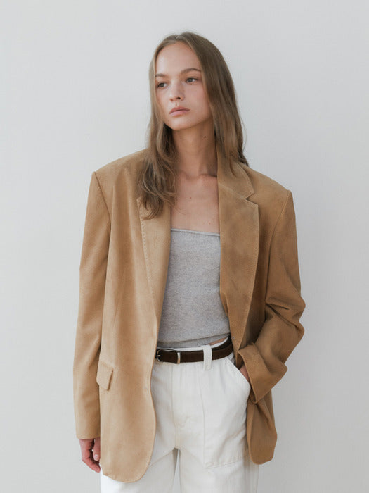 [NIHAUN] Renee Suade Jacket (Beige)_FW2025