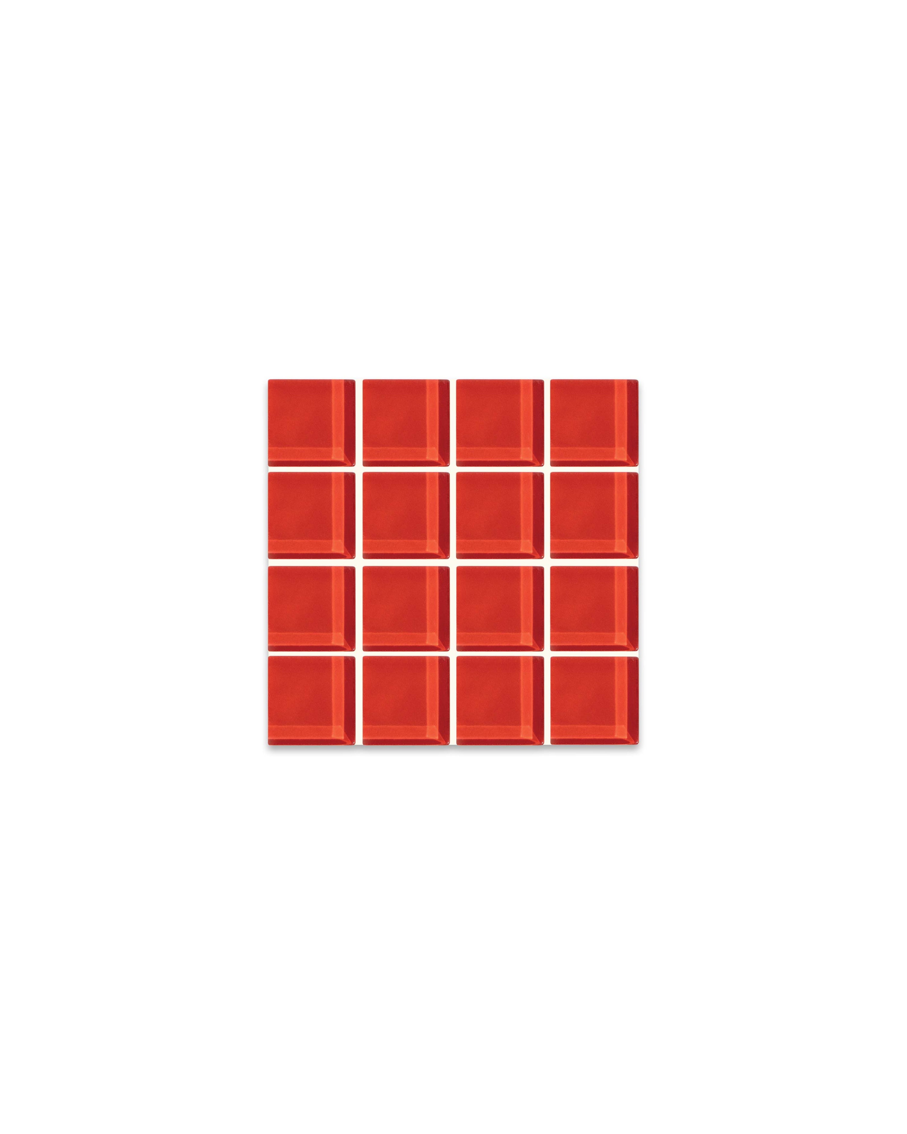 GLASS TILE COASTER - It's Apple Red