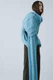 Replain TURQUOISE BLUE WOOL BLEND CABLE MUFFLER_FW2025