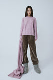 Replain LIGHT PINK WOOL BLEND CABLE MUFFLER_FW2025