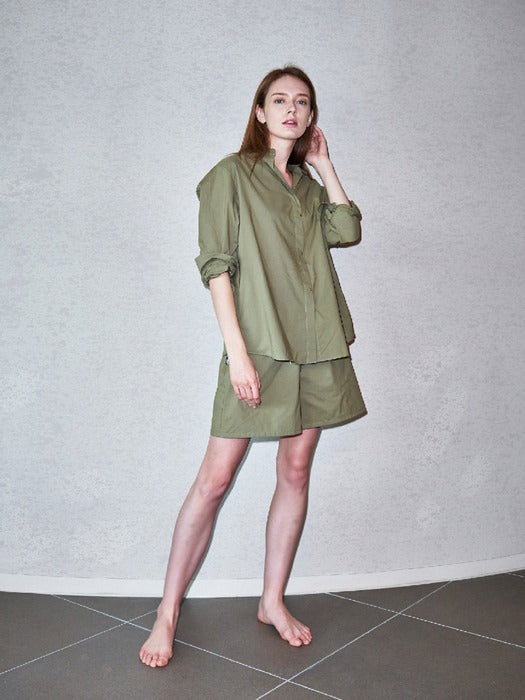 Carrie Oversized Short Pajamas Olive