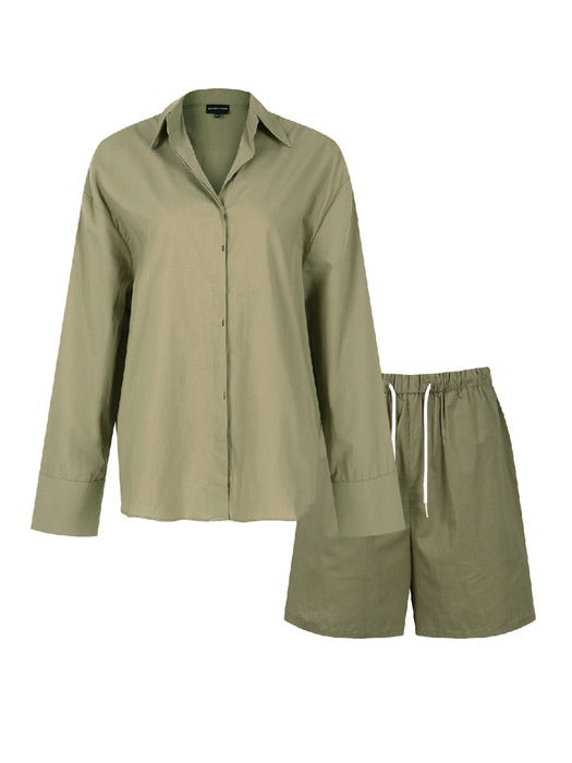 Carrie Oversized Short Pajamas Olive