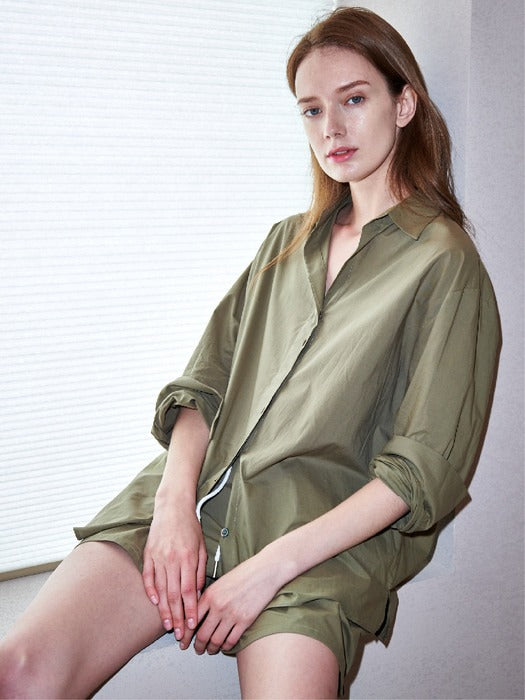 Carrie Oversized Short Pajamas Olive