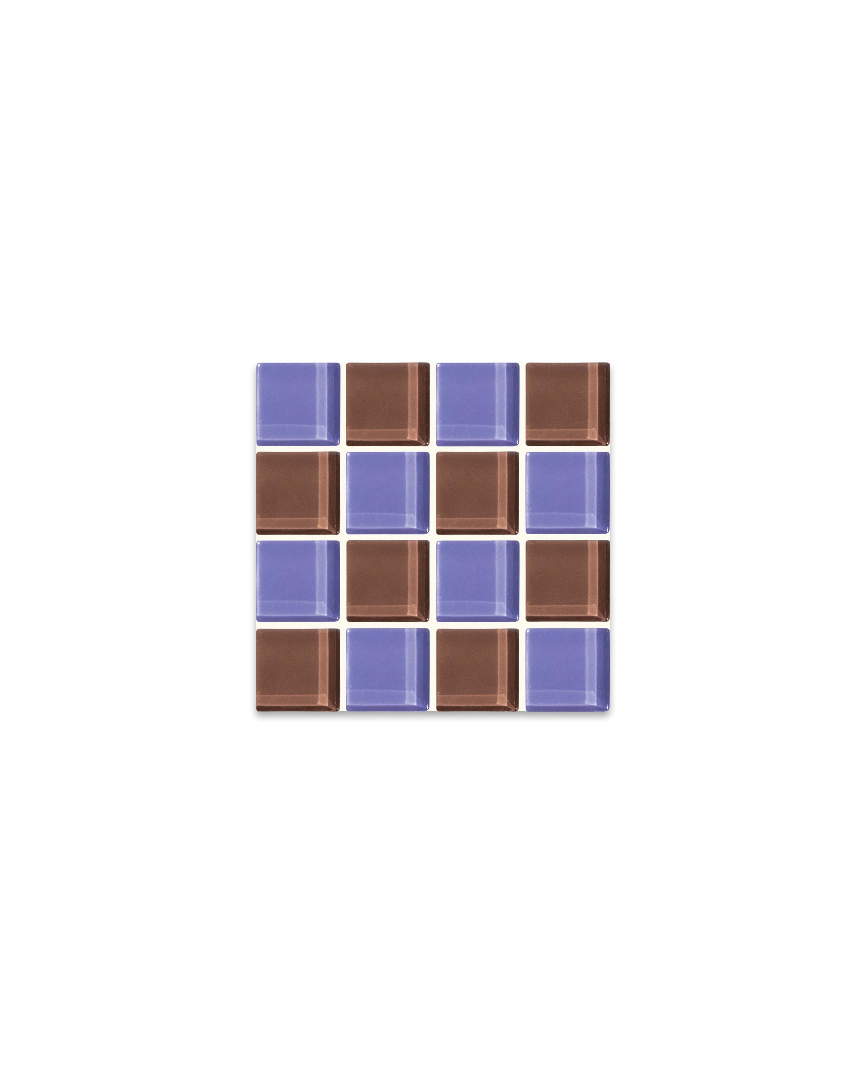 GLASS TILE COASTER - Lavender Dark Chocolate