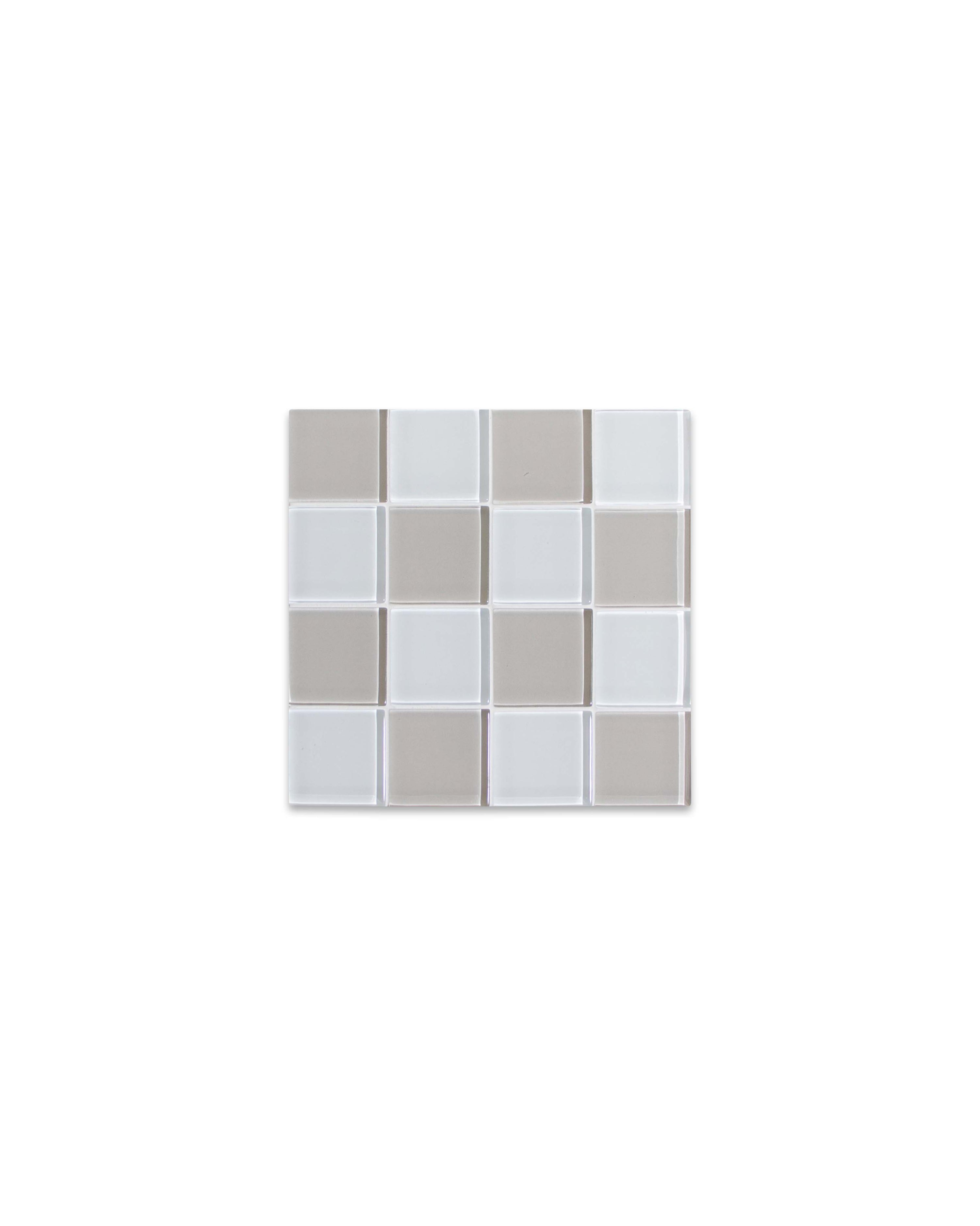 GLASS TILE COASTER - Linen