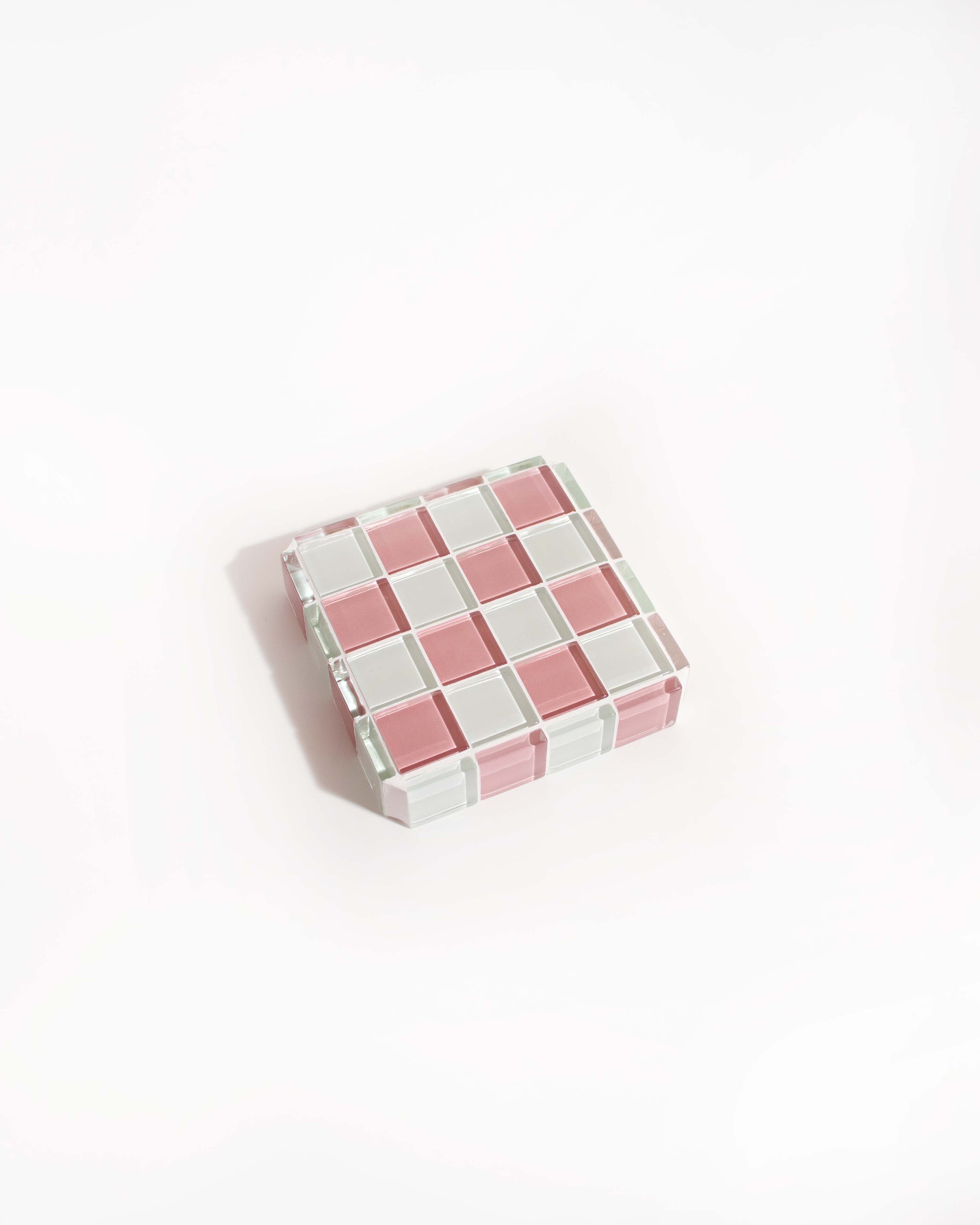 GLASS TILE CUBE - Pink Himalayan Milk Chocolate