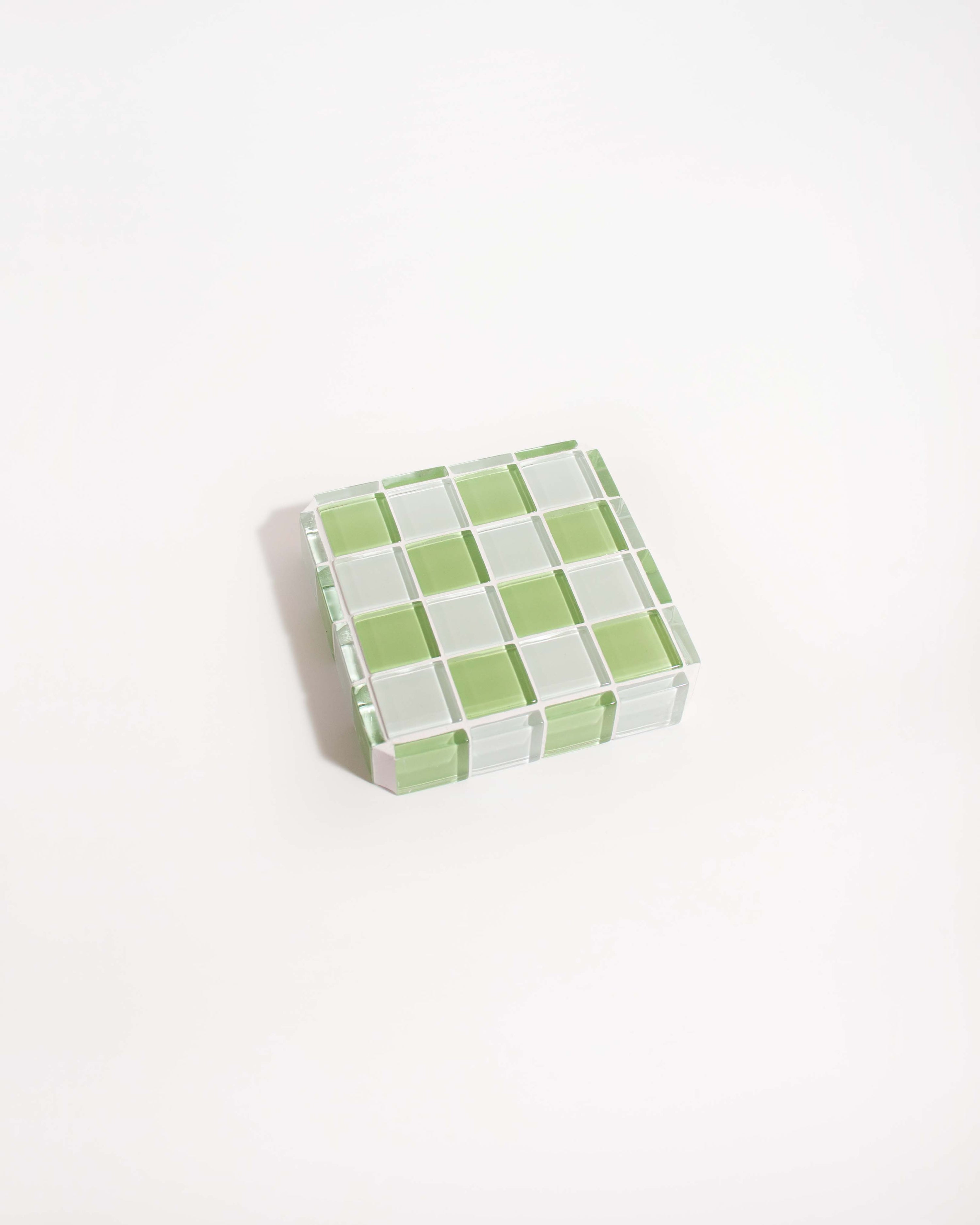 GLASS TILE CUBE - Pistachio Milk Chocolate