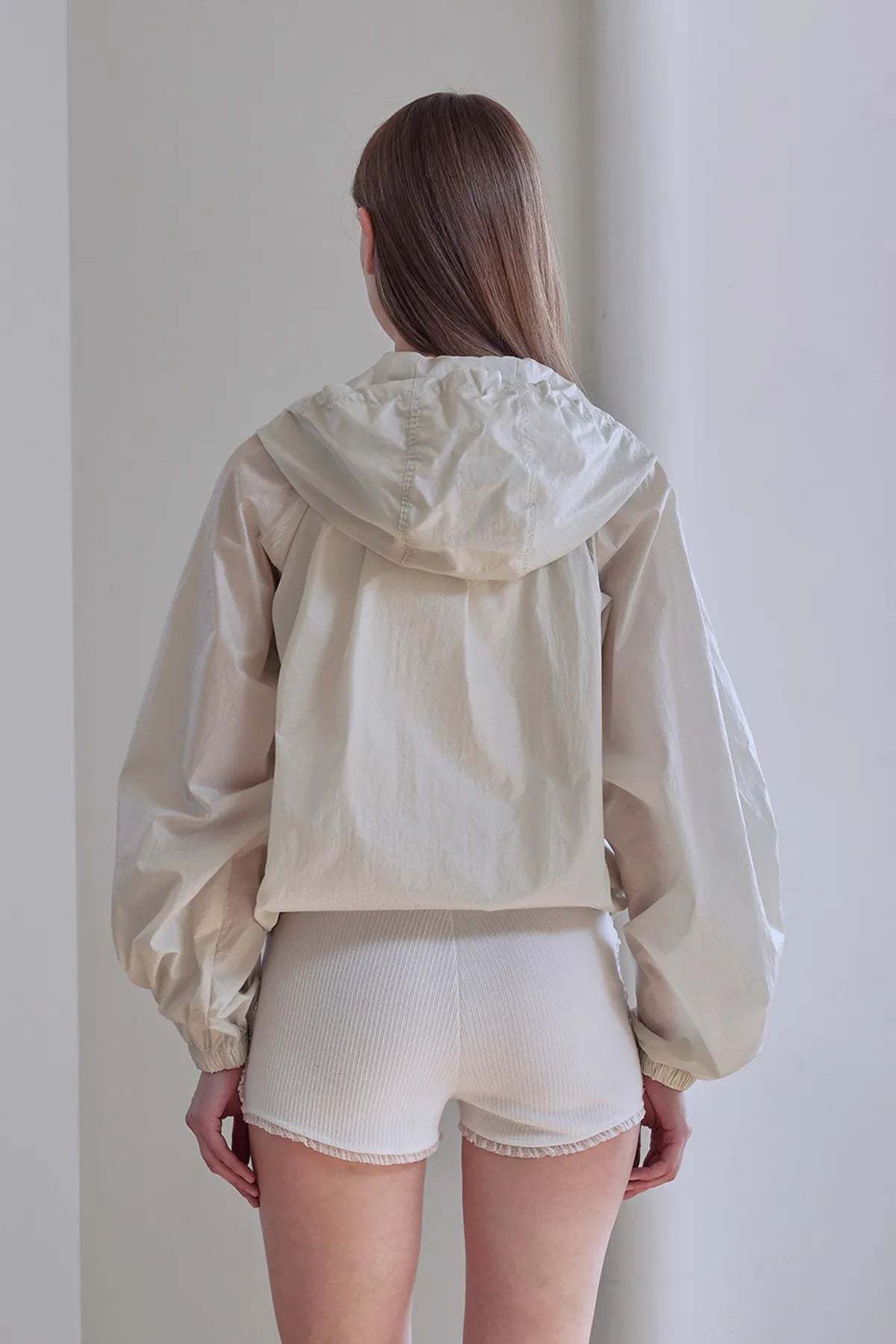 Light Shirring Windbreaker