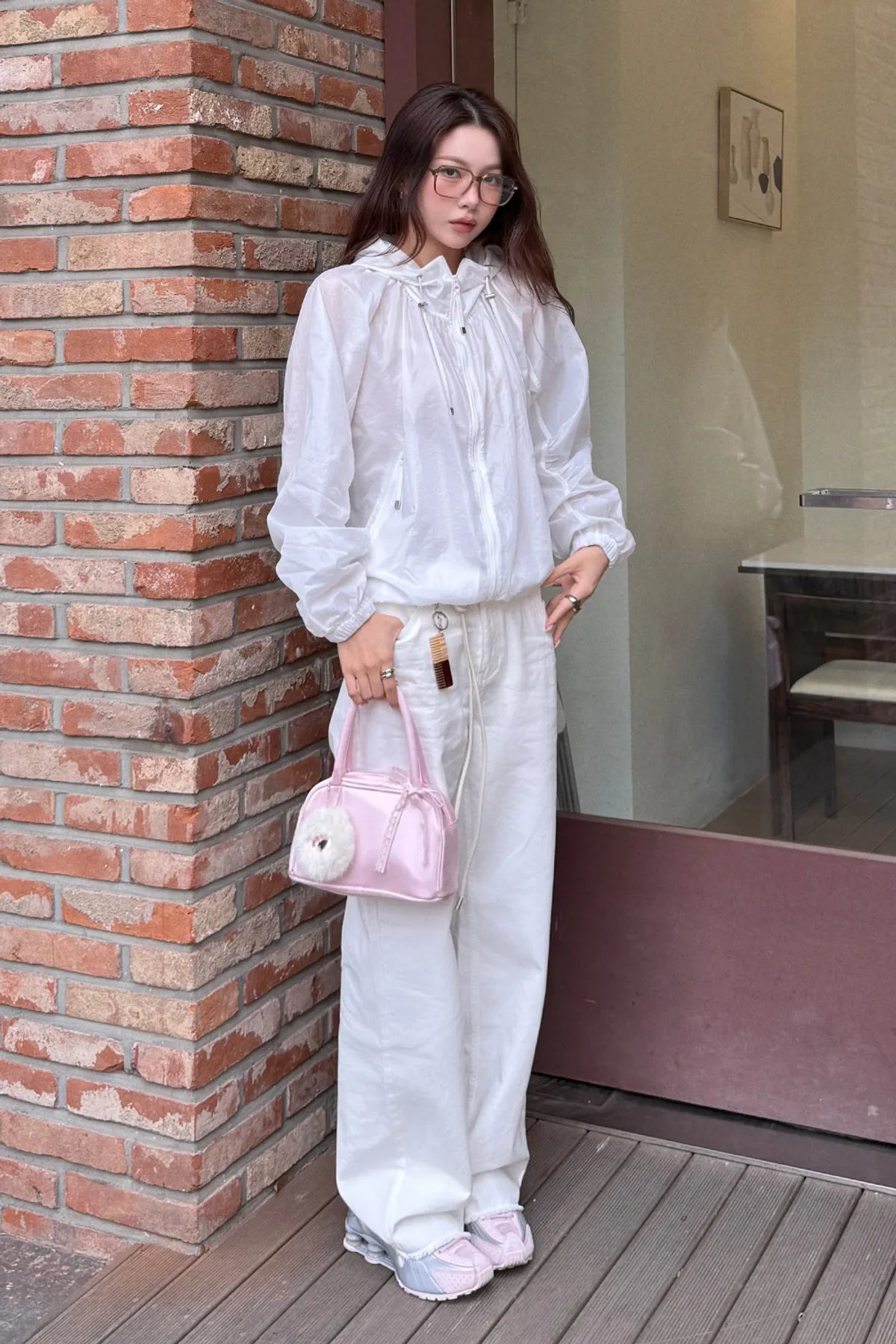 Light Shirring Windbreaker