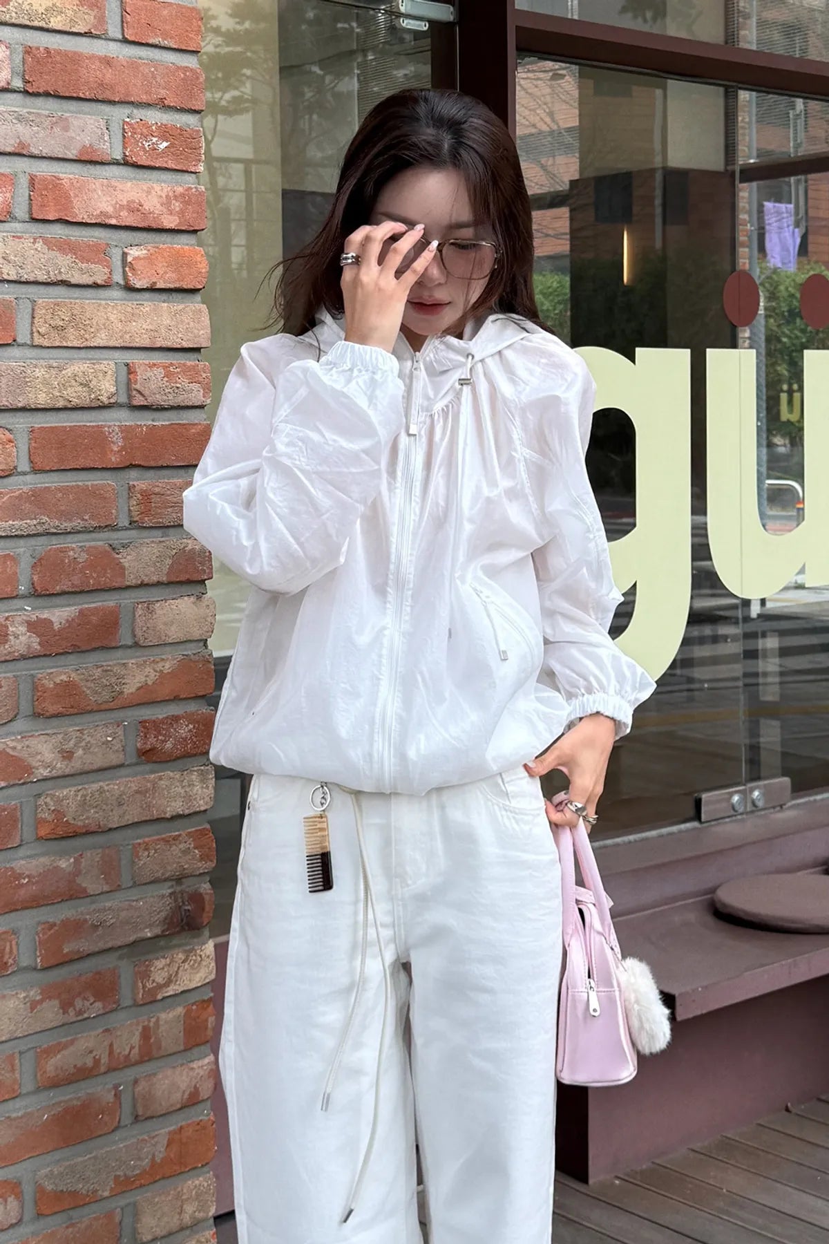 Light Shirring Windbreaker